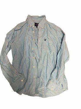 American Eagle Outfitters Light Blue Button-Down Shirt